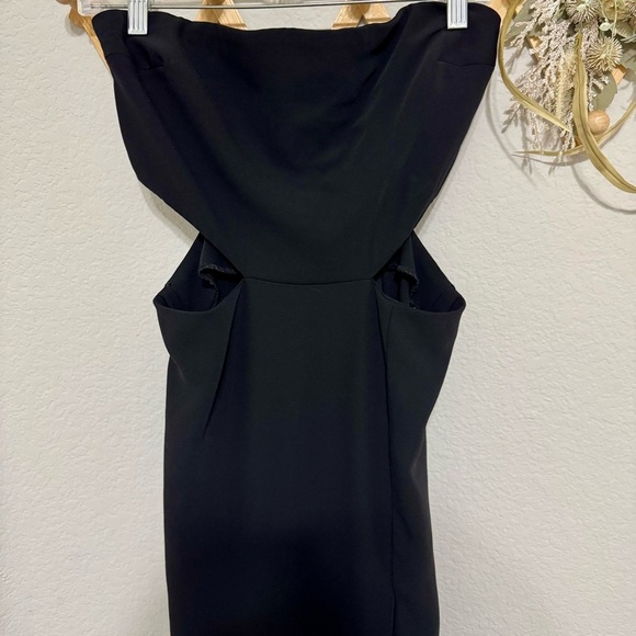 Amanda Uprichard Black Strapless Kloss Cutout Slit Gala Party Gown Maxi Dress S - Picture 5 of 9